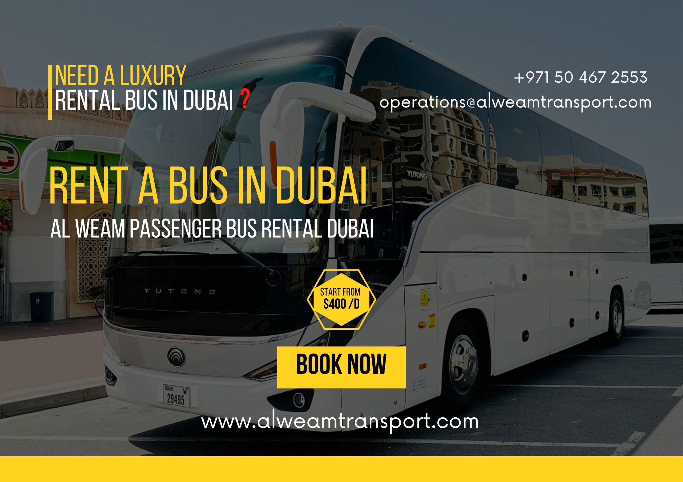 Rent a bus in dubai services by al weam passenger transport bus rental dubai